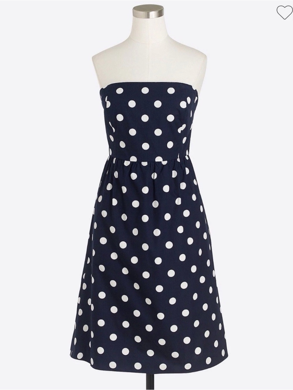 NWT J. Crew Strapless Printed Poplin Dress Polka Dots